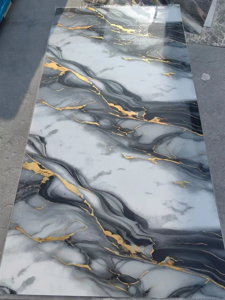PVC-marmeren plaat met UV-coating voor badkamer- of tv-wanddecoratie