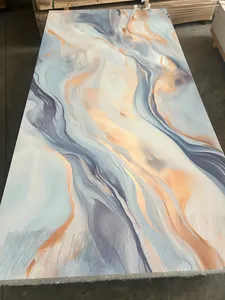 PVC Marble Sheet With UV Coating For Bathroom Or TV Wall Decoration factory